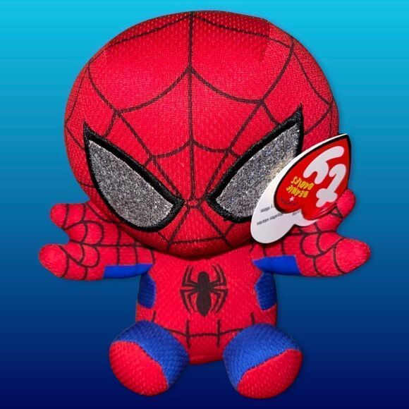 NWT Ty Spiderman Plush, Red/Blue, Regular Plush - Picture 1 of 3